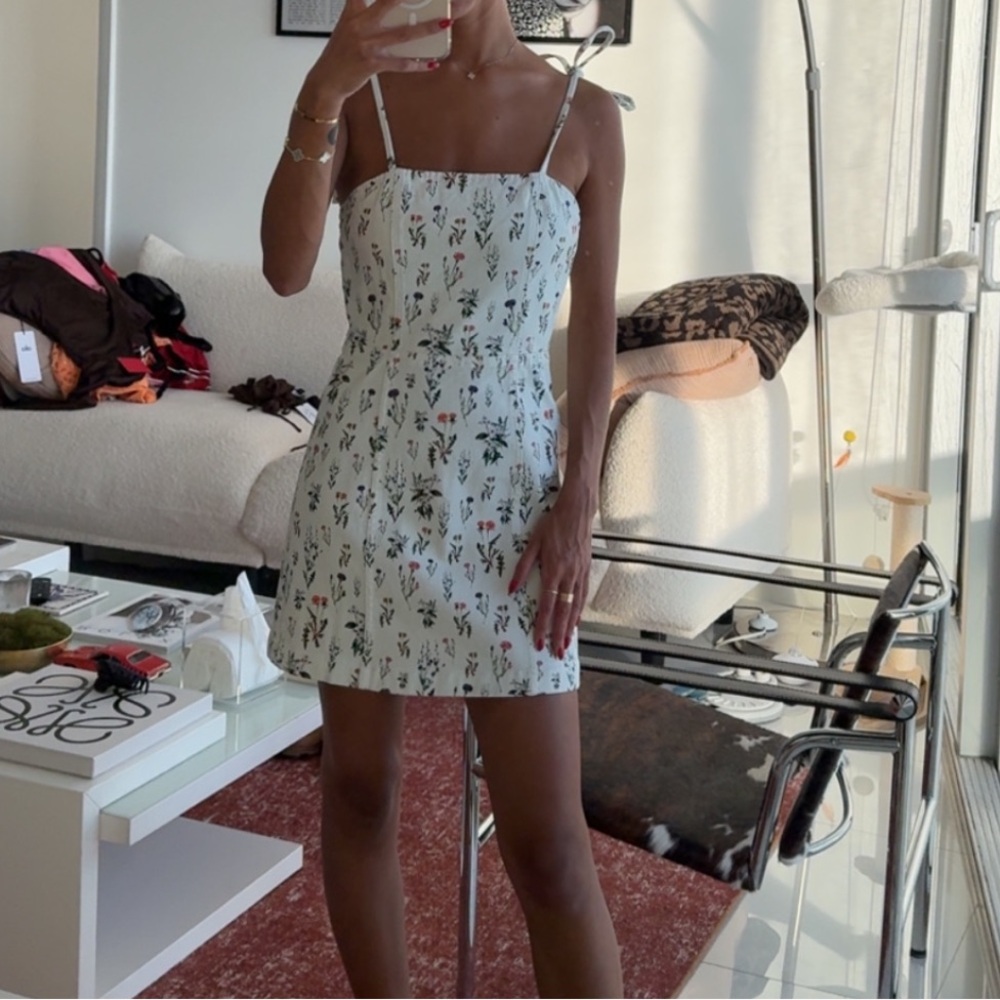 Alice+Olivia Jensen Floral Denim Minidress